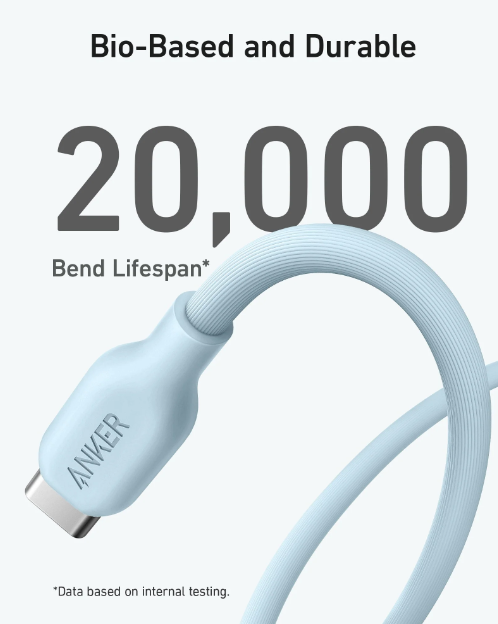كيبل أنكر 542 من نوع USB-C إلى Lightning بطول 0.9 متر | أزرق كيبل أنكر 542 من نوع USB-C إلى Lightning بطول 0.9 متر | أزرق